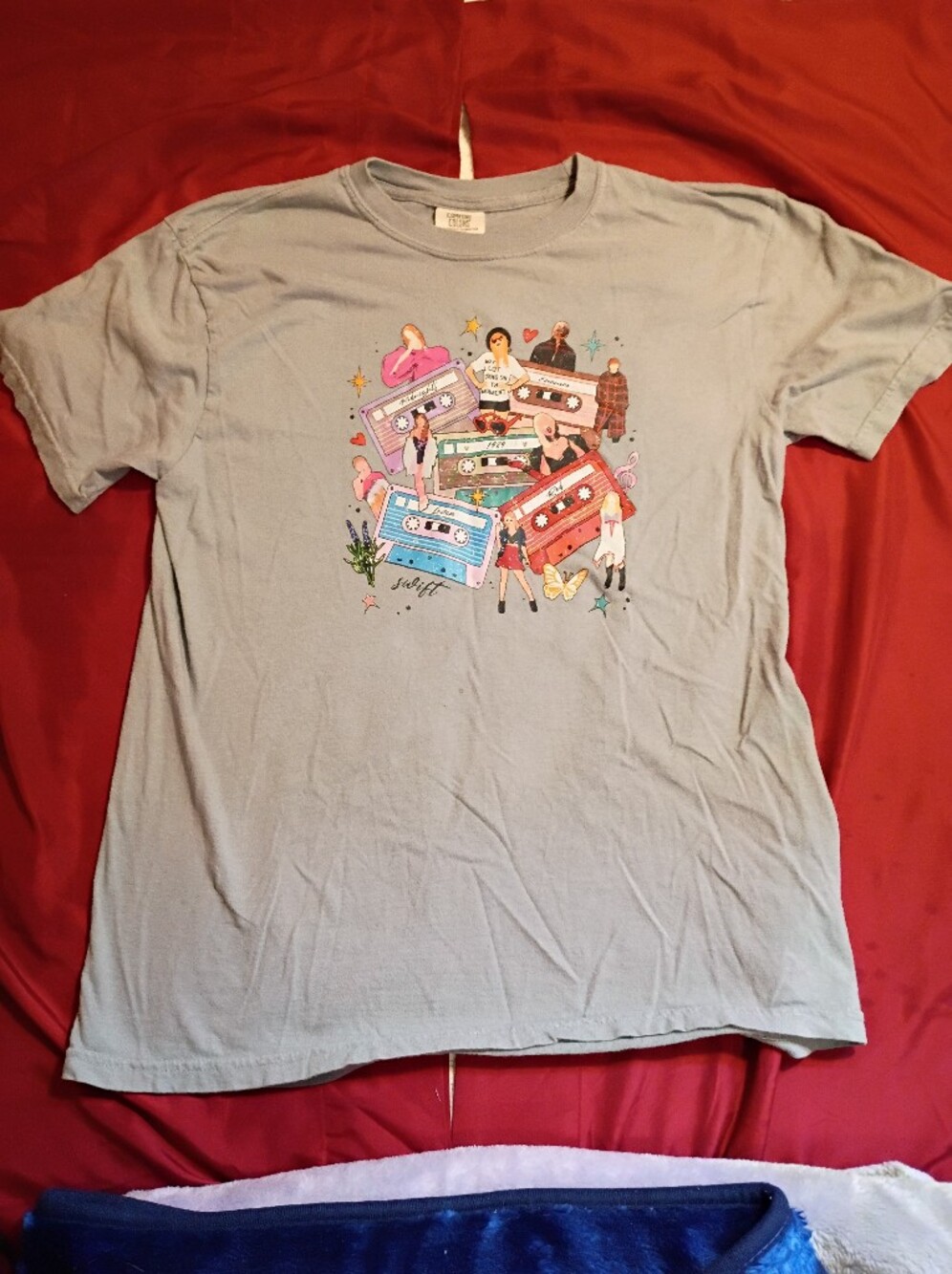Comfort Colors Kids Tee with Colorful Cassette Tape Art - Gray